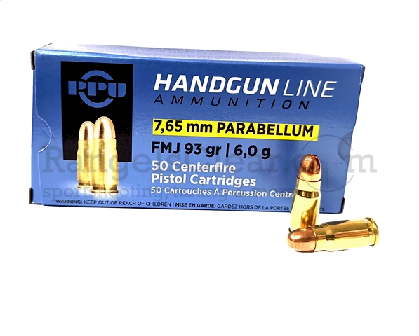 PPU 7,65 Parabellum 93 grs FMJ