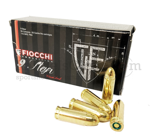 Fiocchi 9mm Steyr 115 grs FMJ