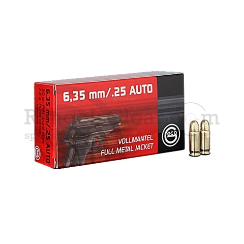 Geco .25 Auto / 6,35 Browning FMJ 49 grs Geco .25 Auto / 6,35 Browning FMJ 49 grs