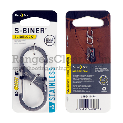 NiteIze S-Biner SlideLock STS #3 stainless