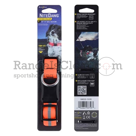 NiteIze NiteDawg LED Dog Collar Small ORANGE