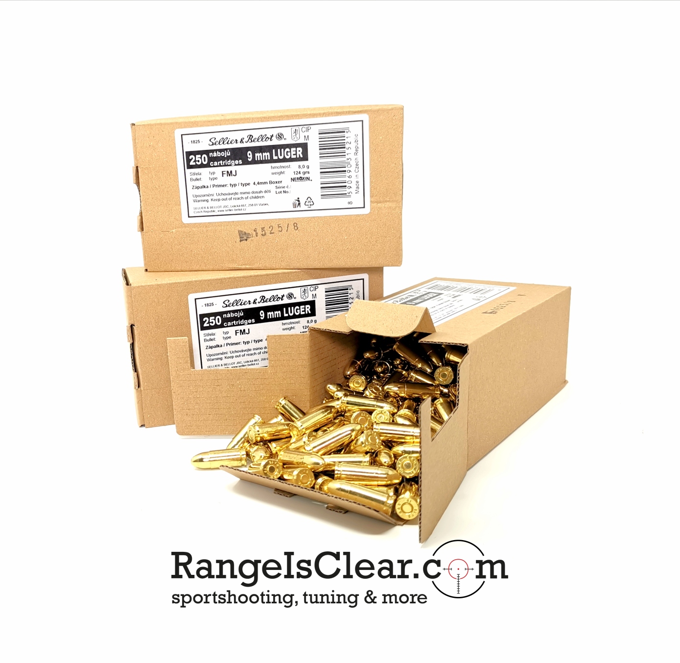 S&B 9x19 - 124 grs Schüttpackung 250 Schuss S&B 9x19 - 124 grs Schüttpackung 250 Schuss