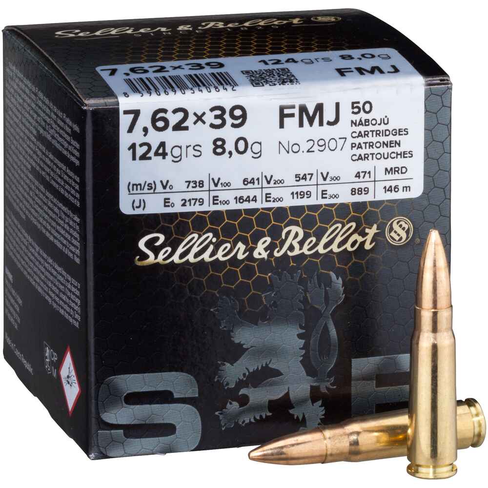 S&B 7,62x39 FMJ Schüttpackung 50 Schuss S&B 7,62x39 FMJ Schüttpackung 50 Schuss