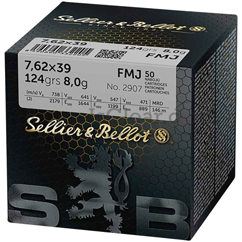 S&B 7,62x39 FMJ Schüttpackung 50 Schuss