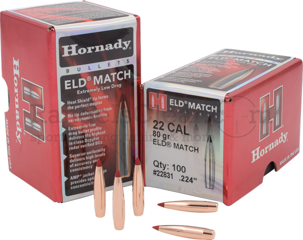 Hornady Bullets ELD Match .22/.224 - 80 grs