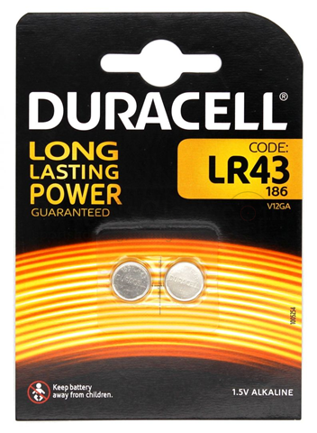 Duracell Long Lasting Power LR43 - 1,5V - 2 Stk.