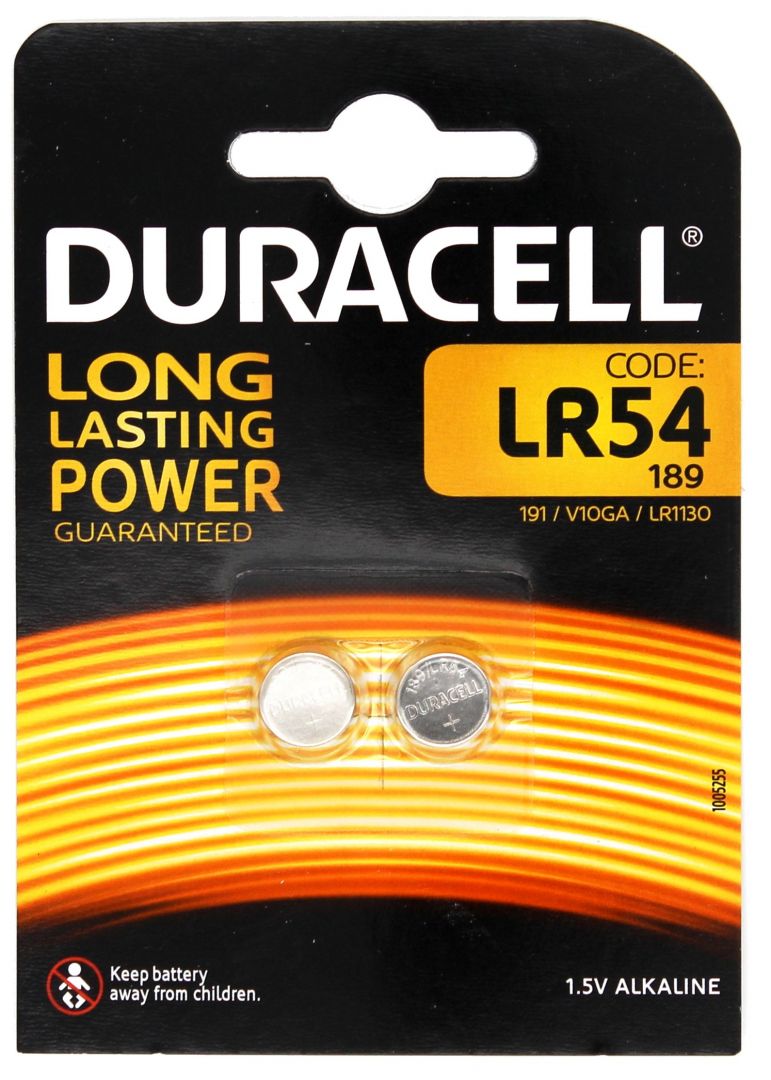 Duracell Long Lasting Power LR54 - 1,5V - 2 Stk. Duracell Long Lasting Power LR54 - 1,5V - 2 Stk.