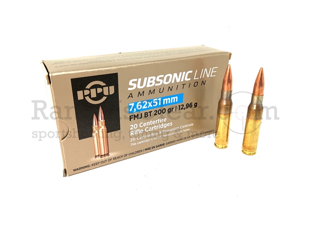 PPU .308 Win / 7,62x51 Subsonic FMJ BT 200grs