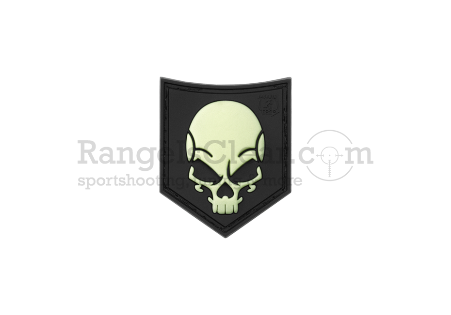 JTG SOF Skull Rubber Patch black Glow in the Dark