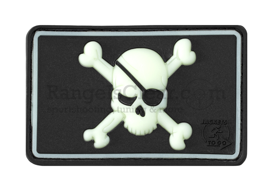 JTG Pirate Skull Patch black - Glow in the dark