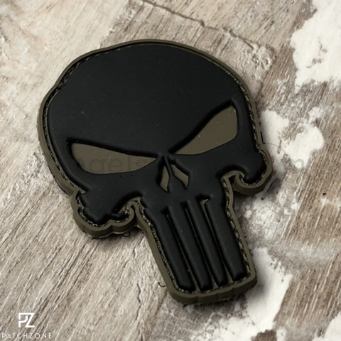 Patchzone Punisher - Oliv / Schwarz