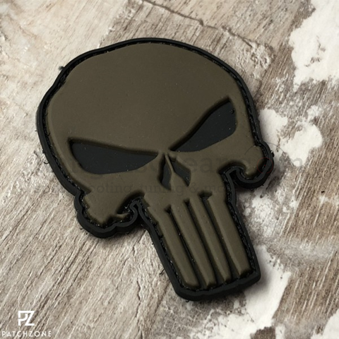 Patchzone Punisher - Schwarz / Oliv