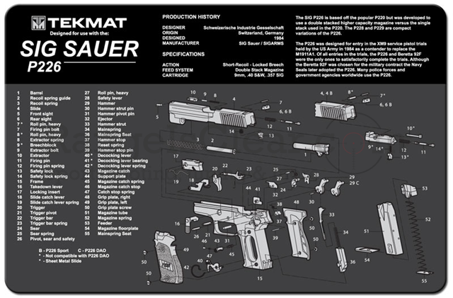 TekMat Gun Cleaning Mat - Sig Sauer P226