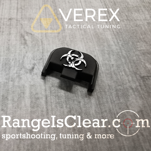 Verex Glock Backplate Black/Silver - Biohazard Verex Glock Backplate Black/Silver - Biohazard