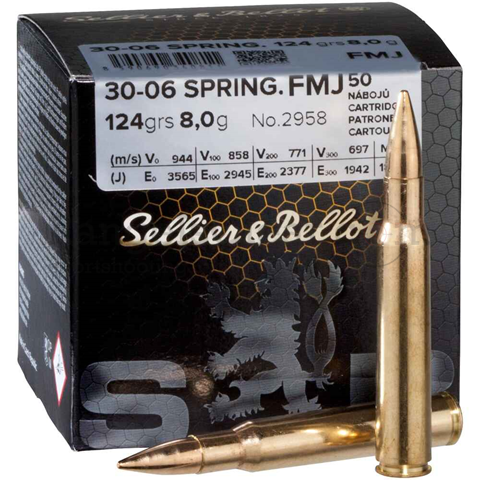 S&B .30-06 Spring. 124 grs FMJ Schüttpackung