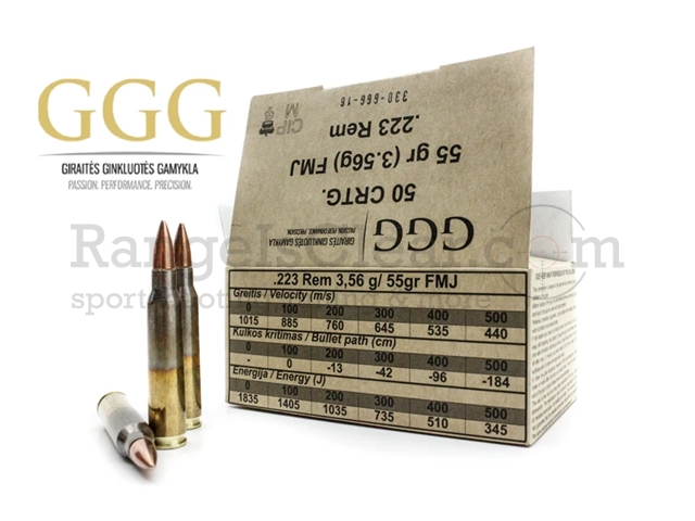 GGG .223 Rem M193 FMJ - 1.200 Stk. Karton - 55grs GGG .223 Rem M193 FMJ - 1.200 Stk. Karton - 55grs