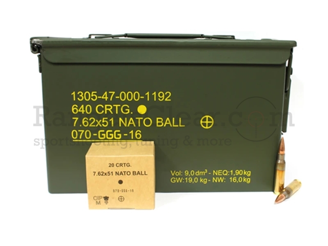 GGG 7,62x51 (.308 Win) NATO Ball M80 - 147grs GGG 7,62x51 (.308 Win) NATO Ball M80 - 147grs