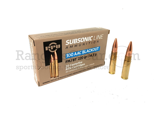 PPU .300 AAC Subsonic FMJBT 220grs