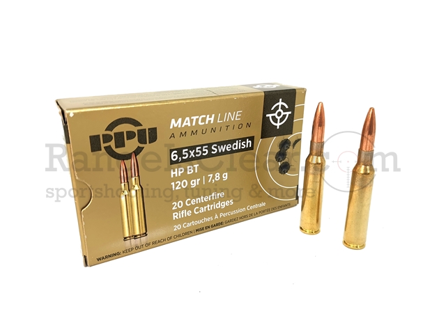 PPU 6,5x55 Swedish Match 120 grs HPBT