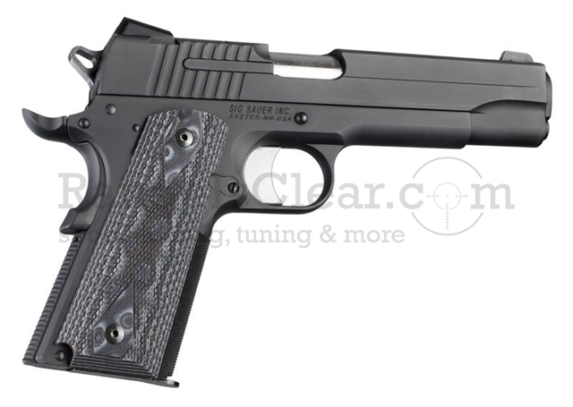 Hogue 1911 Grip - Checkered G-Mascus Black/Grey