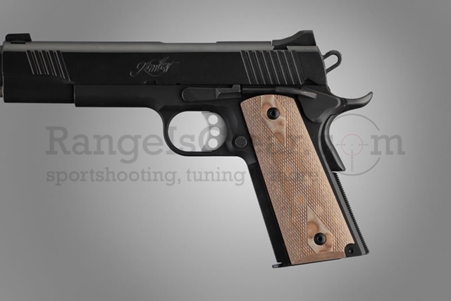 Hogue 1911 Grip - Checkered G-Mascus TAN