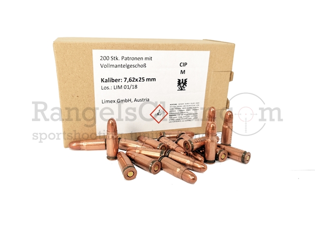Limex SurPlus 7,62x25 Tokarev - 200er Schütte Limex SurPlus 7,62x25 Tokarev - 200er Schütte