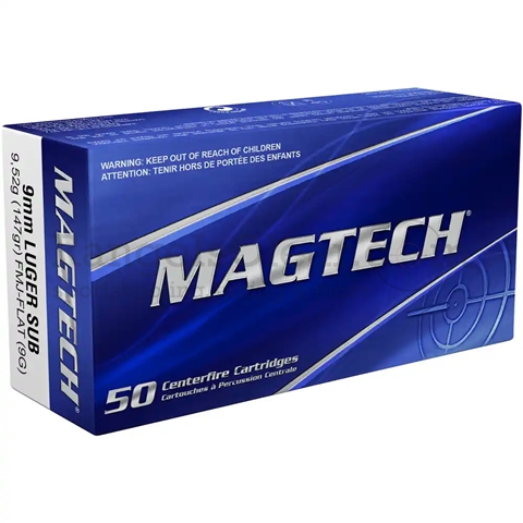 Magtech 9mm Subsonic FMJ 147grs #9G