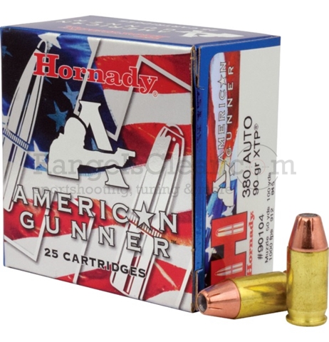 Hornady American Gunner .380 Auto 90grs XTP