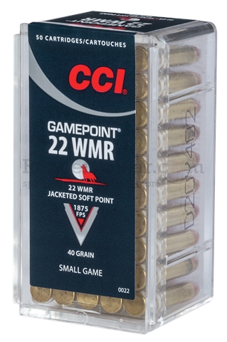 CCI .22 WinMag Gamepoint JSP 40 grian