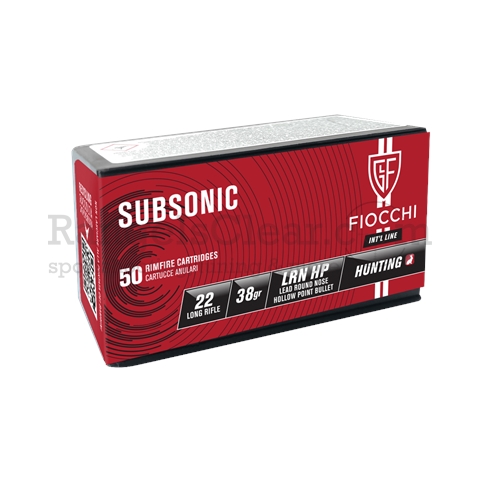 Fiocchi .22lr Subsonic LRN HP 38grs