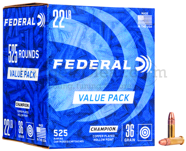 Federal .22lr Copper Plated HP Value Pack 525 rds