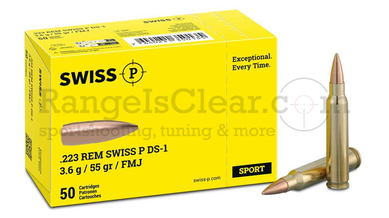 Swiss P .223 Rem. DS-1 55grs FMJ - 50 Schuss Swiss P .223 Rem. DS-1 55grs FMJ - 50 Schuss